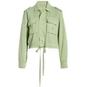 Blank NYC Twill Here And Now Cropped Utility Jacket In Green Size XS